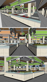 菜市场展厅草图SU模型