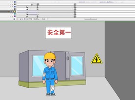 施工人操作间掉落安全事故30秒