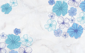 简约时尚蓝色菊花  源分层