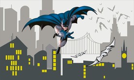 漫威3D蝙蝠侠城市英雄背景墙