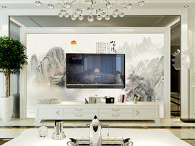 客厅电视墙 客厅墙 客厅壁画