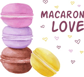 水彩手绘马卡龙