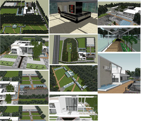 休闲餐厅会所模型