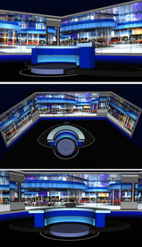 直播室演播室舞台草图SU模型