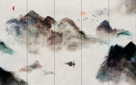 山水屏风 山水隔断 山水背景墙