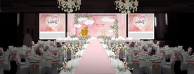 粉色婚礼仪式区