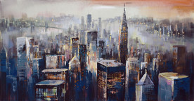 手绘彼岸之城油画