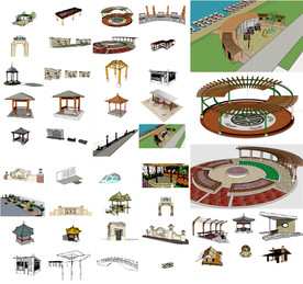 园林景观建筑模型