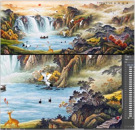 源远流长国画山水风景客厅装饰画