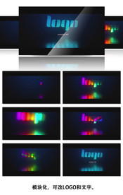 彩虹效果LOGO AE模版