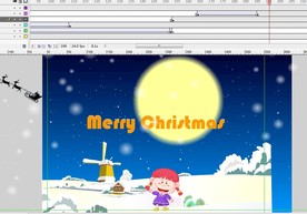 小女孩祝福下雪圣诞贺卡10秒