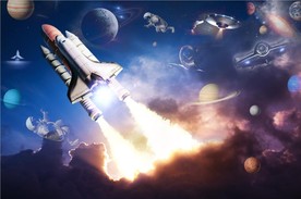 星球与宇宙外太空吊顶背景墙壁画