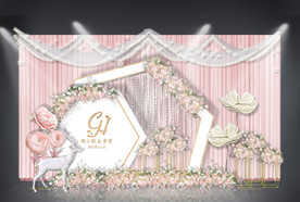 裸粉色婚礼迎宾区
