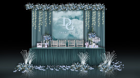 墨绿色婚礼签到区