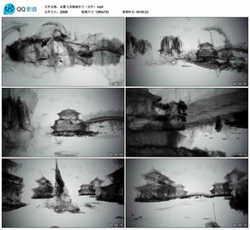 水墨飞龙 大气舞台背景视频素材