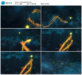 双龙戏珠 金龙舞台背景视频素材