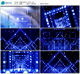 动感蓝色LED灯光舞台背景视频