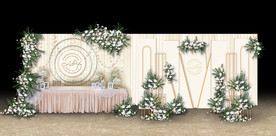 香槟色森系婚礼签到区迎宾区