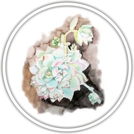 花装饰艺术画作花朵矢量国画水彩