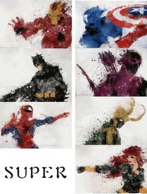 美国威漫英雄抽象画像英雄矢量图