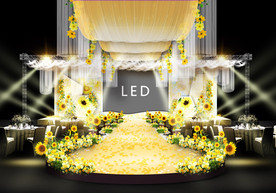 黄色系向日葵主题婚礼仪式区