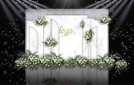 白色系大理石婚礼迎宾区