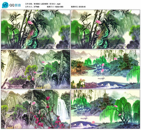 春到湘江 水墨舞台舞美背景视频