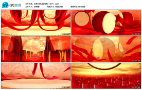 大气红绸大鼓 舞台背景视频素材