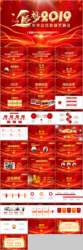 赢战2019猪年年会颁奖PPT