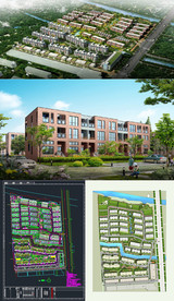 小区规划草图大师模型含CAD图