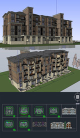 多层住宅草图SU模型含CAD图