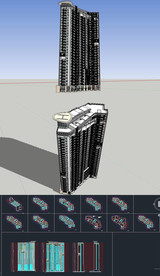 高层住宅草图SU模型含CAD图