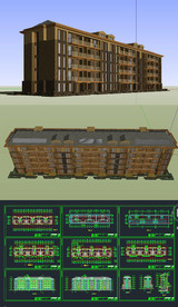 多层住宅草图SU模型含CAD图