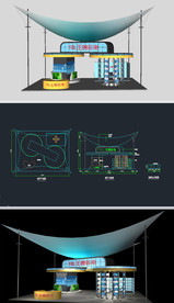 王牌彩电展厅草图模型含CAD图
