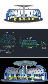 电脑展厅草图大师含CAD图