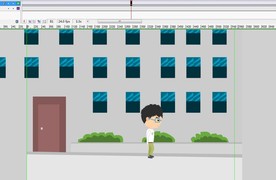 戴眼镜的男子从家里走出来7秒