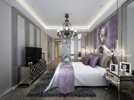 欧式卧室 混搭卧室 床 边柜