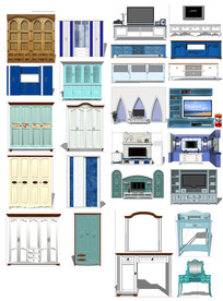 欧式电视柜衣柜模型