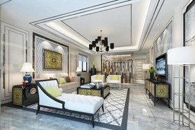 现代别墅客厅  贵妃椅  沙发