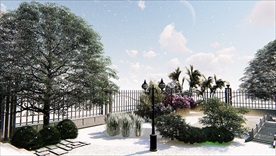 别墅游园雪景动态效果图