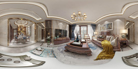 新中式客厅全景图