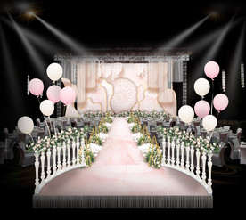 裸粉色婚礼仪式区