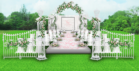 户外白绿色仪式区