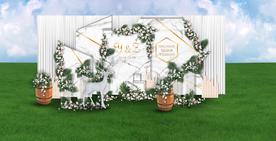 户外大理石婚礼迎宾区