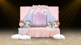 粉蓝色婚礼签到区