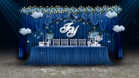 蓝色婚礼签到区