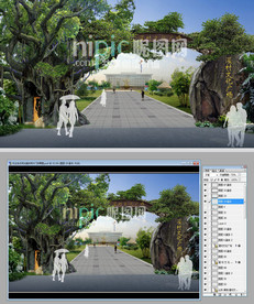 农业生态观光园古树大门效果图