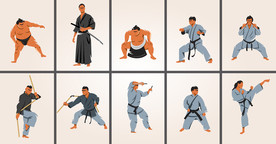 矢量日本传统擂台竞技