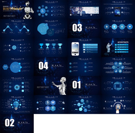 炫酷时尚工作总结汇报PPT模板