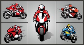 矢量摩托竞速车手